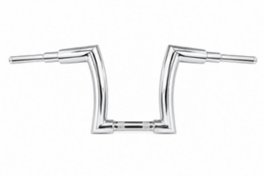 Silver bike handlebar riser on a white background
