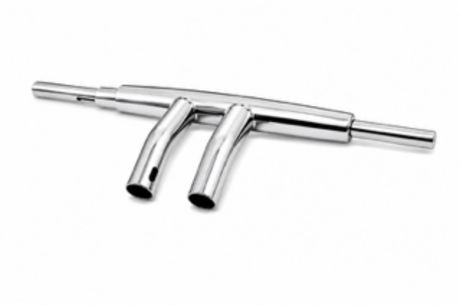 Metal T-shaped bracket on a white background